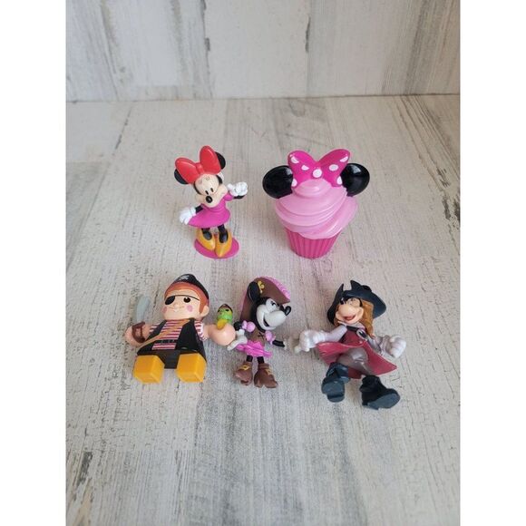 Minnie Mouse pirate Disney Toy figure set pink cupcake - Picture 1 of 9